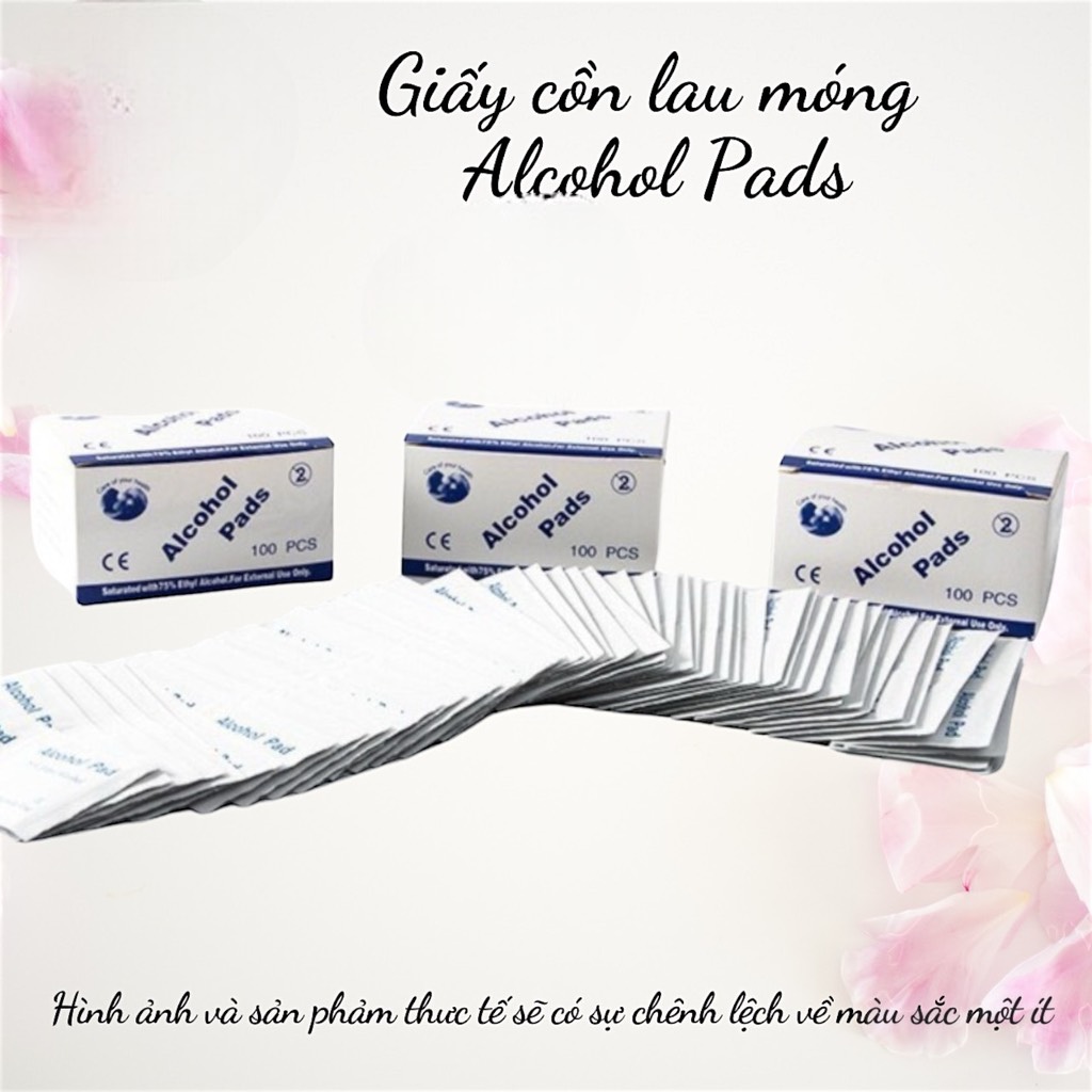 Sét 20 miếng giấy cồn lau móng  Alcohol Pads (1gx20 gói)