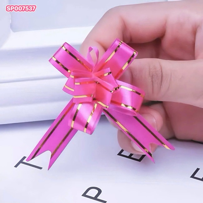 Set 10 Nơ Rút Viền Vàng 1,2cm