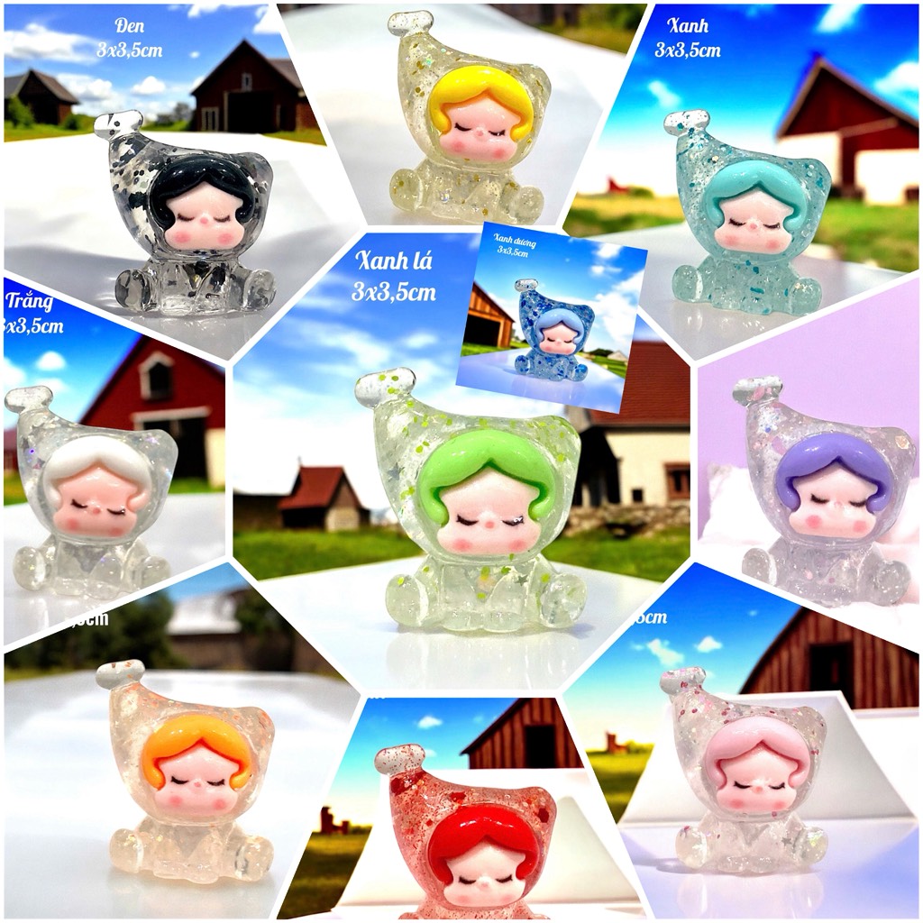 Charm Kim Tuyến Nàng Tiiên C.á Trong Suốt Dễ Thương 3x3,5cm