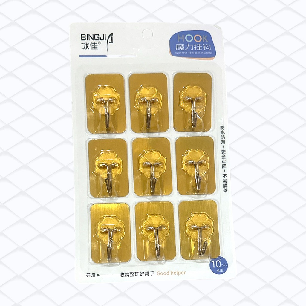 CT1. Vỉ 9 móc dán tường