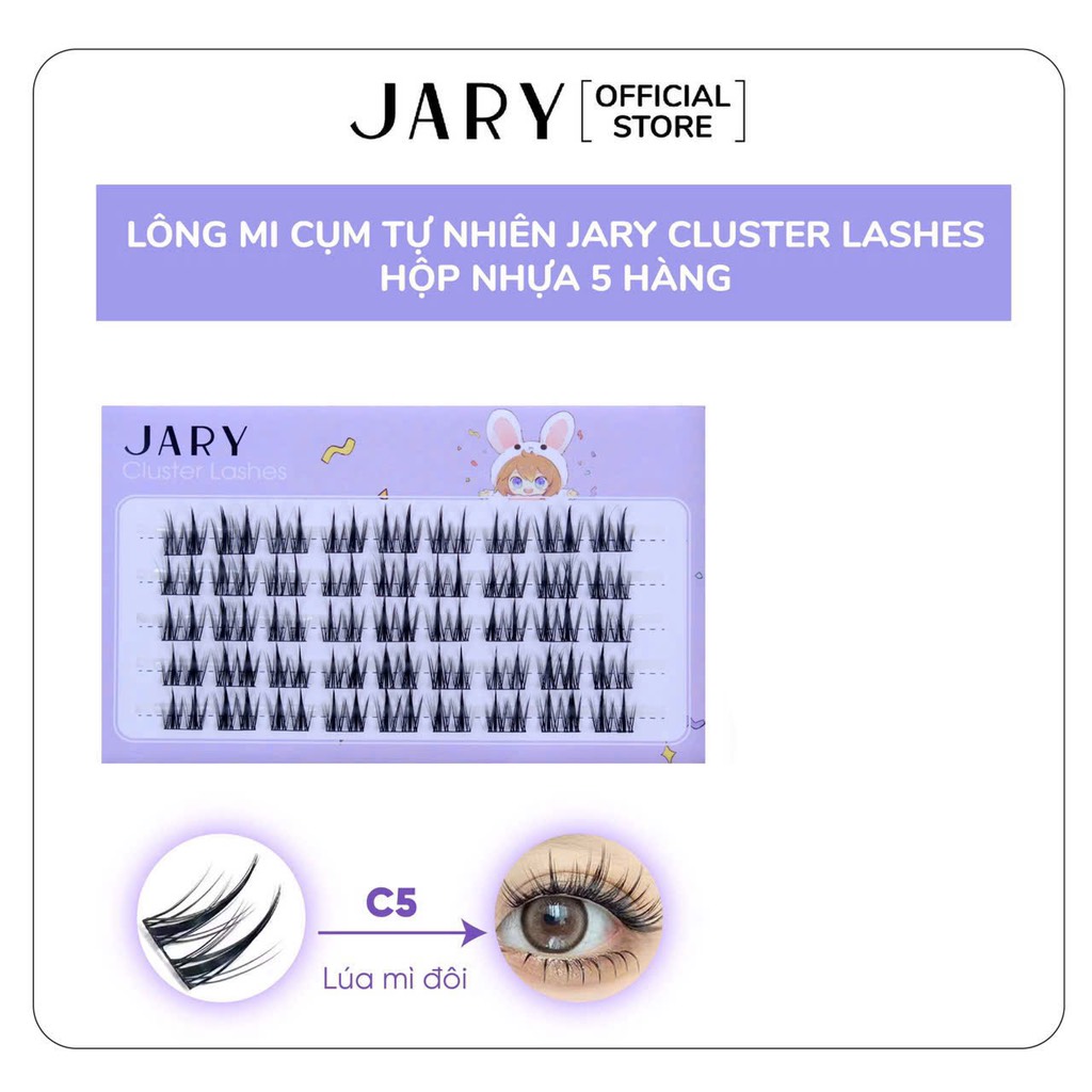 14.7.Lông mi cụm tự nhiên JARY Cluster Lashes hộp nhựa 5 hàng