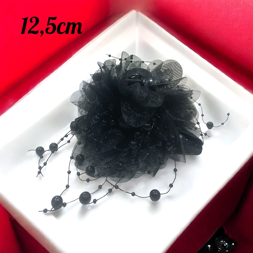 Kẹp tóc hoa hạt tua rua 12,5 cm