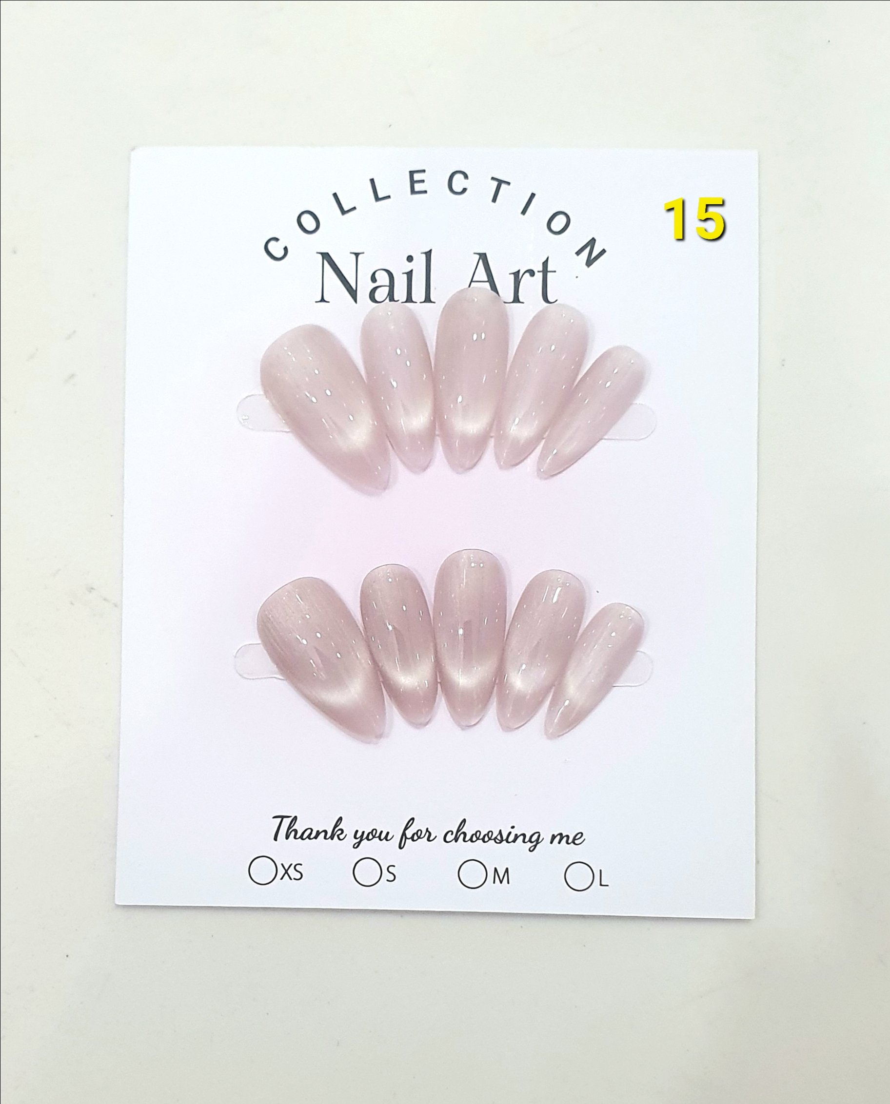 H03. Set 10 móng tay giả mắt mèo kèm keo và giũa móng