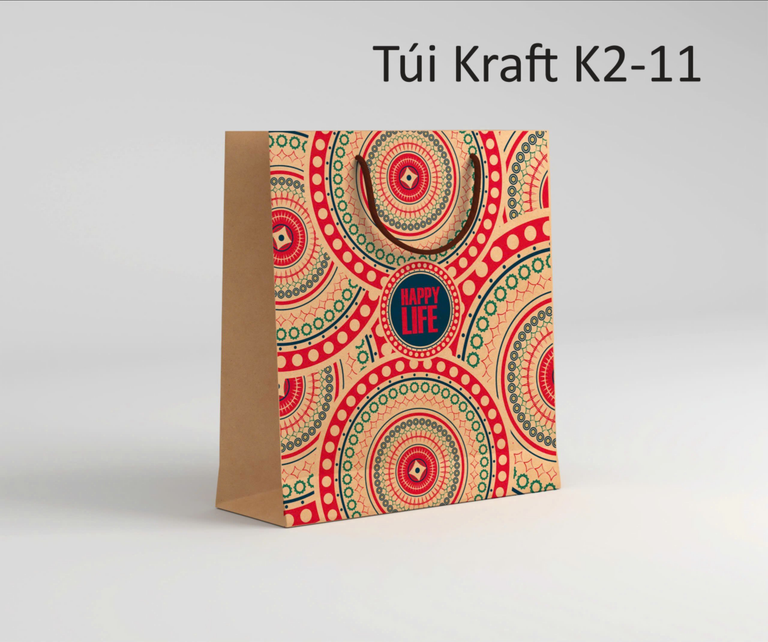 Túi giấy đựng quà Kraft K2-11 (16x18x8cm)