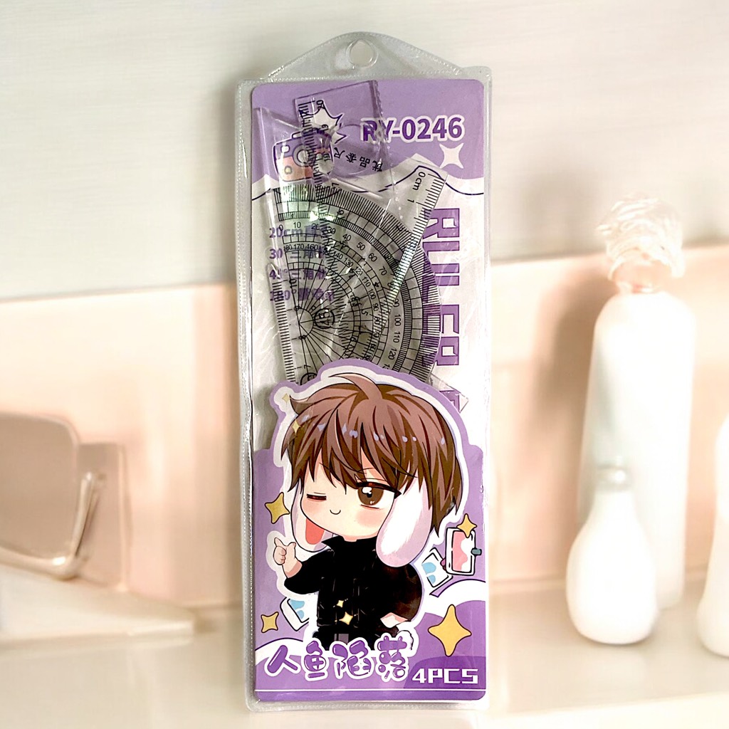Bộ thước kẻ eke đo độ 4 món
