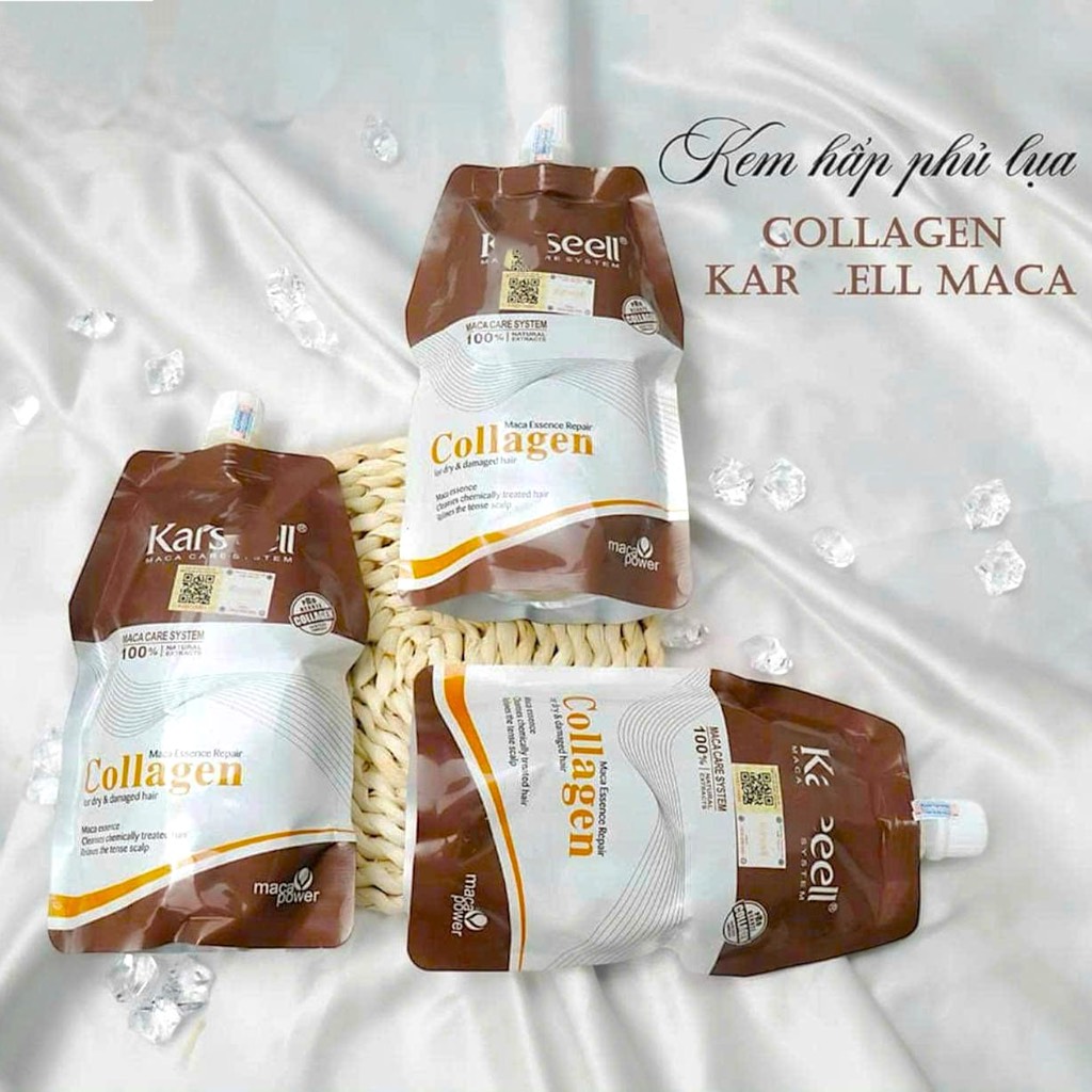 Kem Hấp Phục Hồi, Mượt Tóc Collagen Karseell Maca Care System 500ml