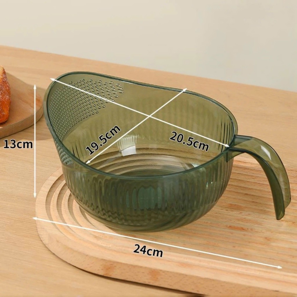 Rổ vo gạo nhựa có tay cầm tiện lợi 28x13cm (cả tay cầm)