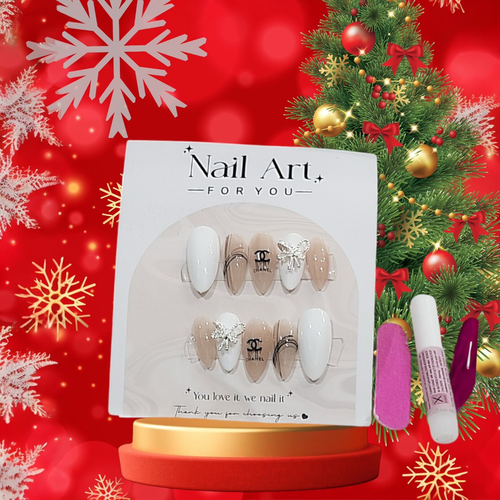 Bộ 10 m.óng ta.y gi.ả nhọn mẫu mới kèm keo dán