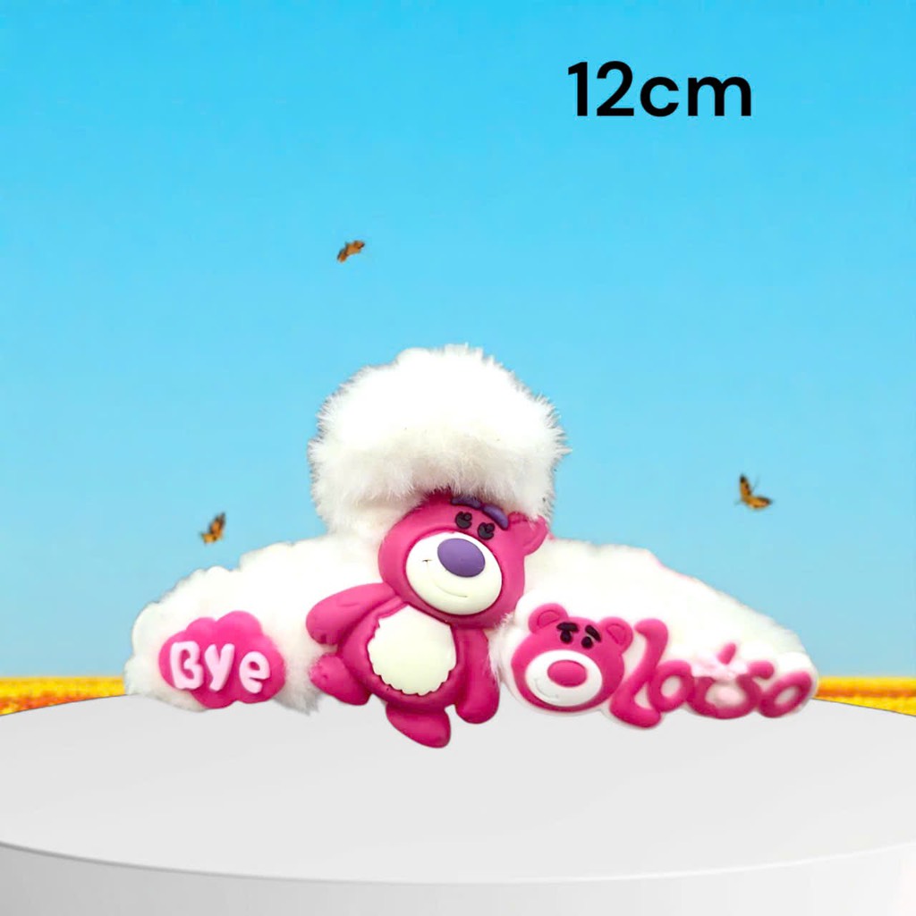 15.1 Kẹp tóc lông charm hoạt hình dễ thương