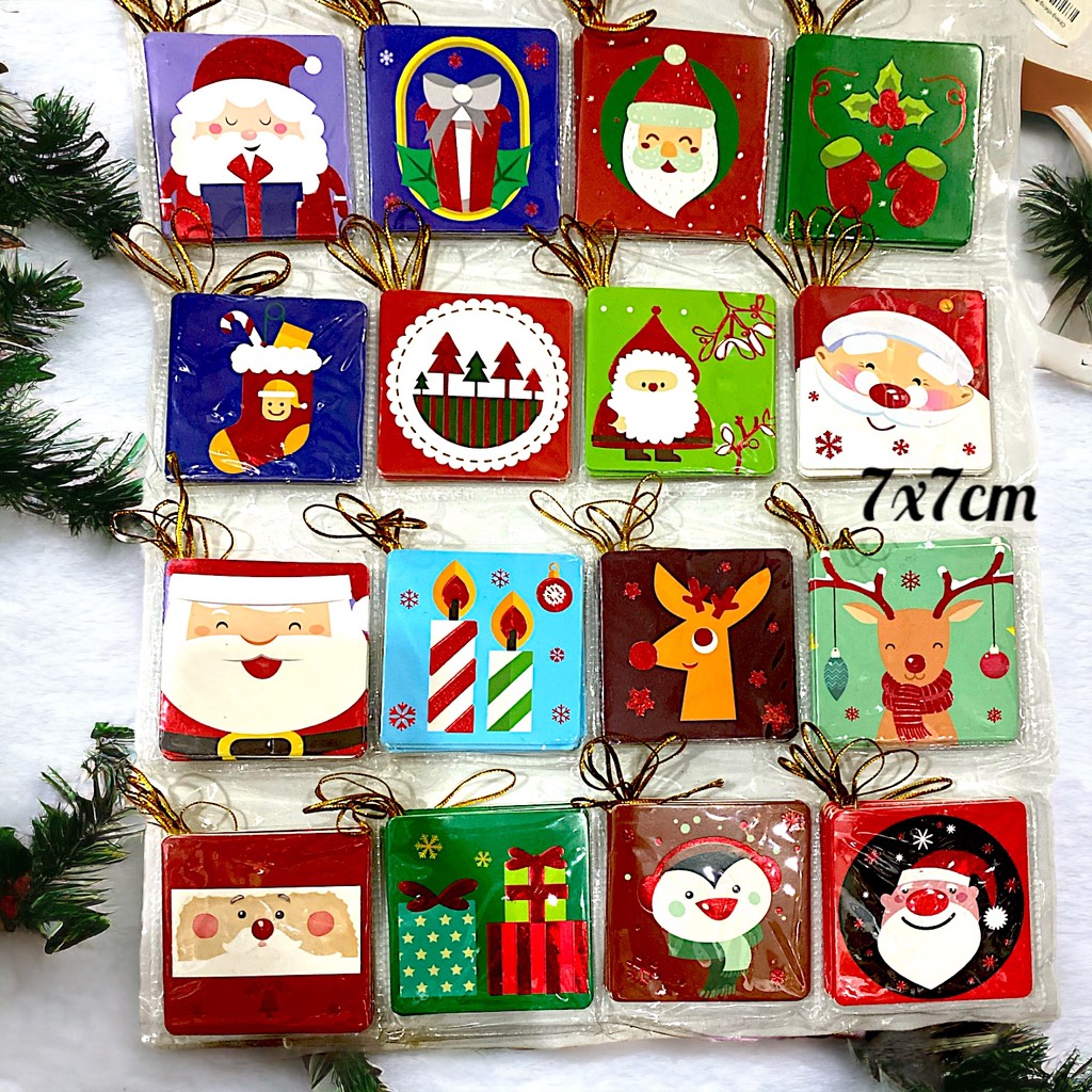 Sét 3 thiệp Noel trang trí 7x7cm