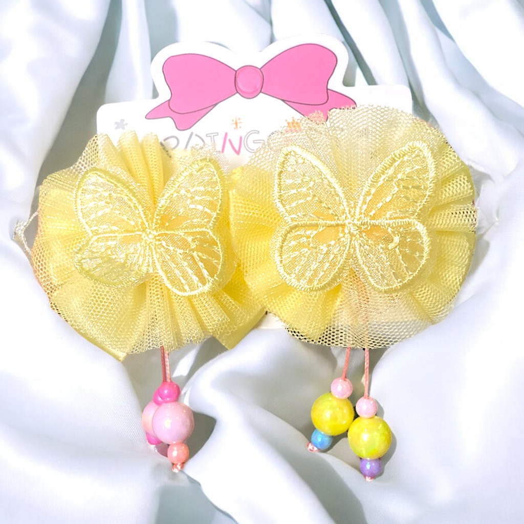 13.3 Set 2 kẹp mỏ vịt nơ (kẹp 4,5cm, nơ 6->7cm)
