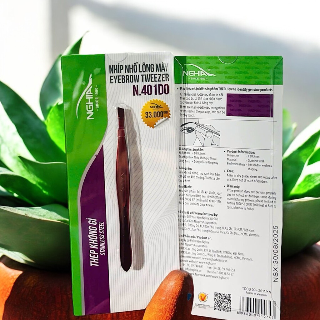 17.2 Nhíp nhổ lông mày thép không gỉ Nghĩa