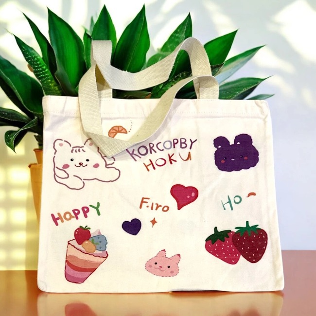 Túi vải canvas 1 lớp có khóa 40x34cm