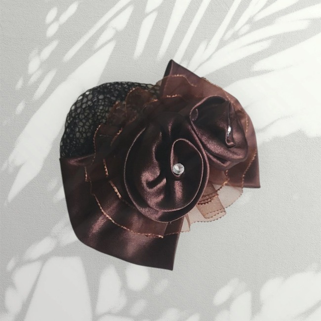 T8. Kẹp búi lưới nơ hoa