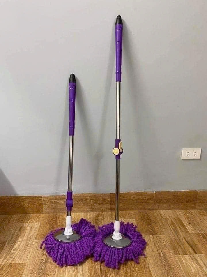 Cây lau nhà mâm inox màu tím