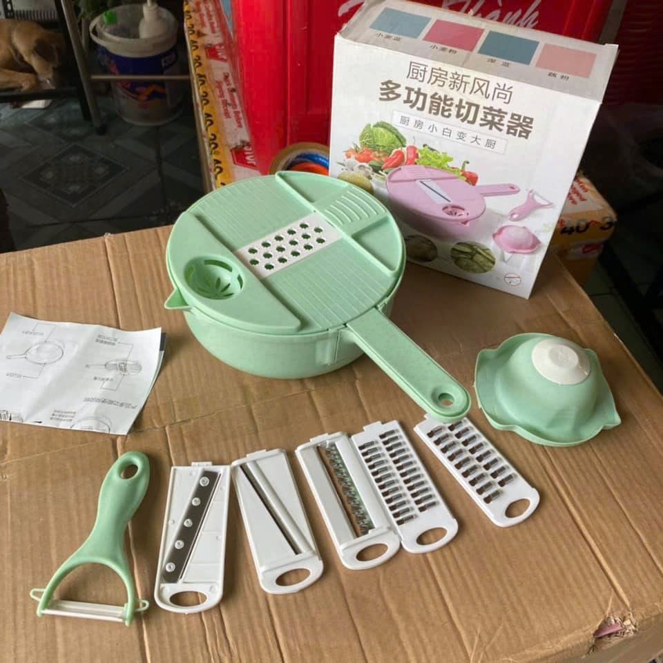 PT1.1 Rổ Bào Rau Củ 8 Trong 1 Đa Năng, An Toàn Không Lo Đứt Tay