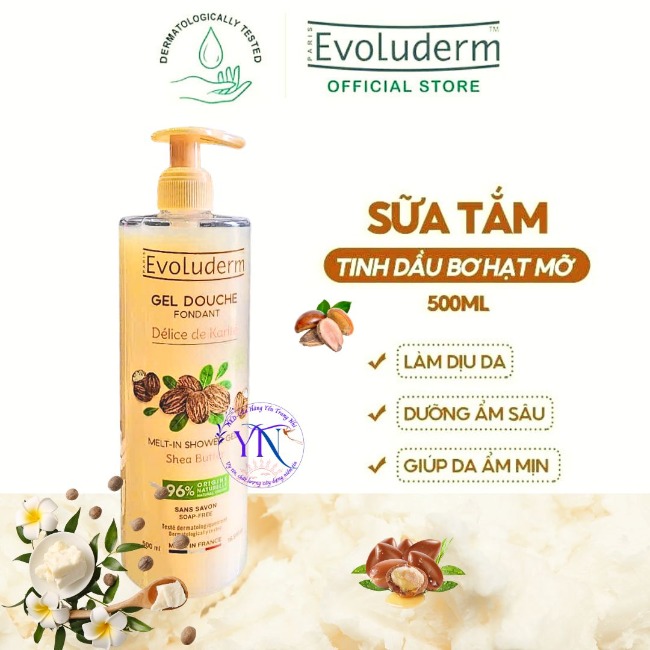 18.5Gel tắm dưỡng da Evoluderm 500ml