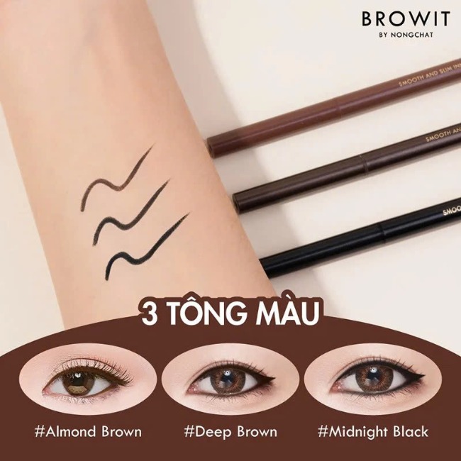 16.2 Kẻ viền mắt sáp Browit Smooth and Slim Inner Eyeliner  #Deep Brown 0.1g