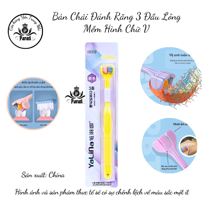 Bàn Chải Đánh Răng 3 Đầu Lông Mềm Hình Chữ V