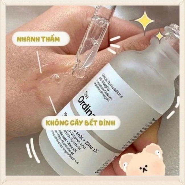 Serum Dưỡng Mềm Da, Giảm Sưng, Ngăn Ngừa Mụn The Ordinary Niacinamide 10% + Zinc 1% 30ml