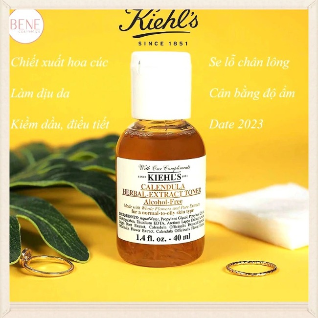 Nước Hoa Hồng, Hoa Cúc Kiểm Soát  Dầu, Cân Bằng pH Kiehl's Calendula Herbal Extract Toner Alcohol Free40ml