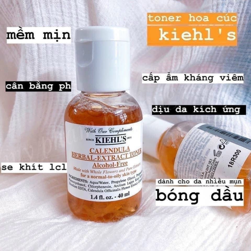 Nước Hoa Hồng, Hoa Cúc Kiểm Soát  Dầu, Cân Bằng pH Kiehl's Calendula Herbal Extract Toner Alcohol Free40ml