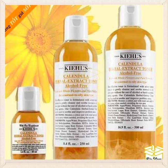 Nước Hoa Hồng, Hoa Cúc Kiểm Soát  Dầu, Cân Bằng pH Kiehl's Calendula Herbal Extract Toner Alcohol Free40ml