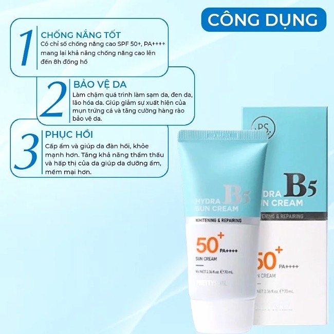 HLK-Kem Chống Nắng DD Prettyskin Hydra B5 Sun Cream SPF 50+/PA Hàn Quốc 70ml