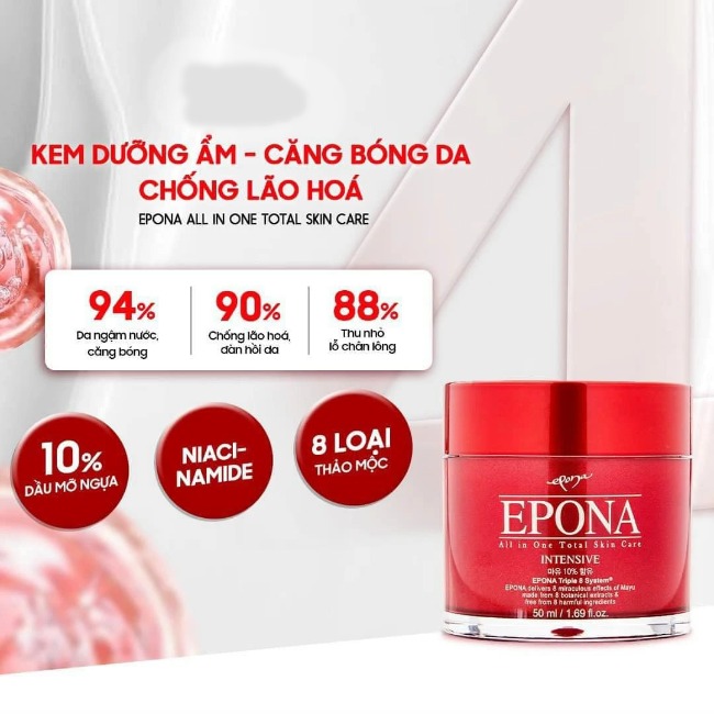 {S-T}Kem dưỡng da đa năng Epona All In One Total Skin Care Intensive 50ml
