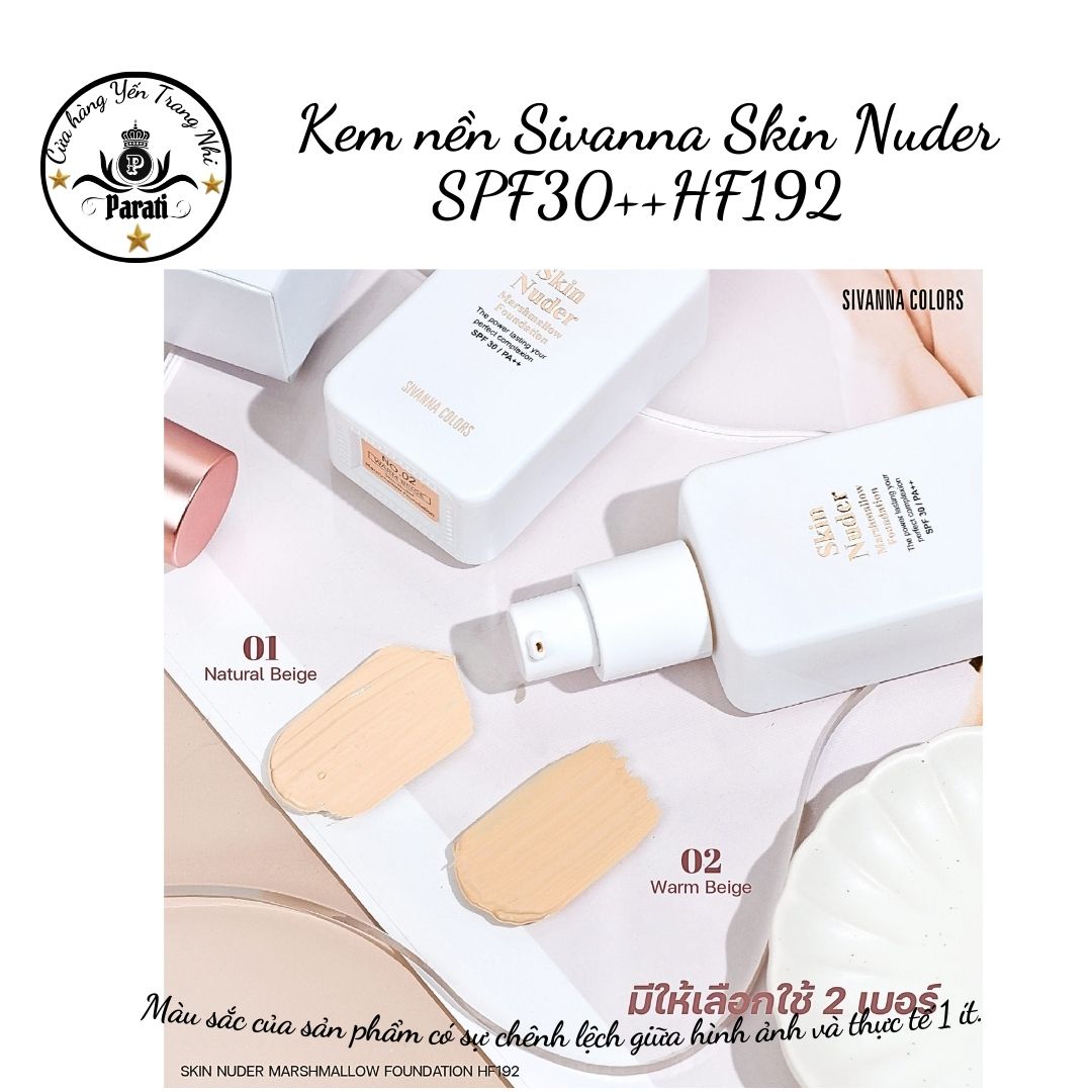 HLK Kem nền Sivanna Skin Nuder SPF30++HF192 Thái Lan