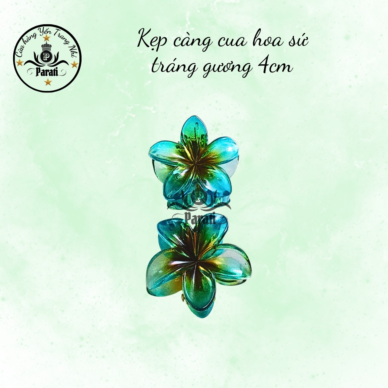 Kẹp hoa sứ trắng gương 4cm