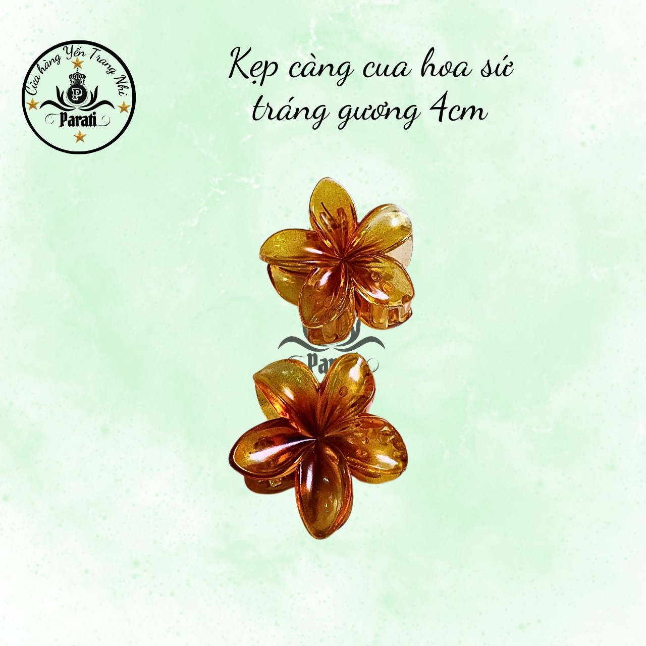 Kẹp hoa sứ trắng gương 4cm