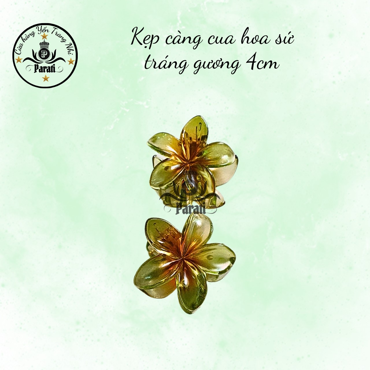 Kẹp hoa sứ trắng gương 4cm