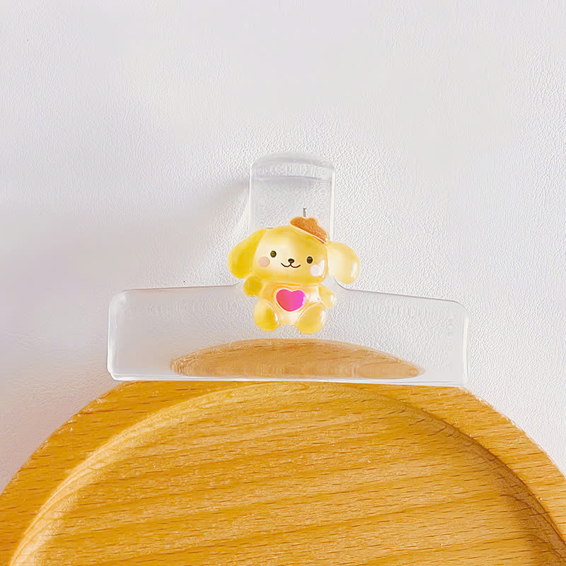Kẹp tài liệu trong suốt gắn charm Sanrio 7,5cm