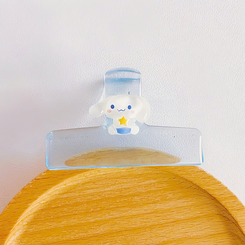 Kẹp tài liệu trong suốt gắn charm Sanrio 7,5cm