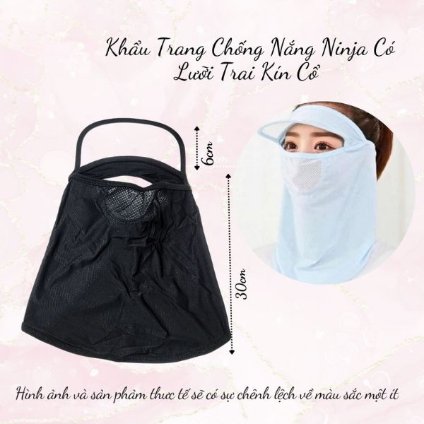 15.2 Khẩu Trang Chống Nắng Ninja Có Lưỡi Trai Kín Cổ Nhiều Màu