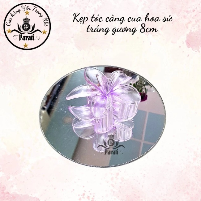 Kẹp càng cua hoa sứ tráng gương 8cm