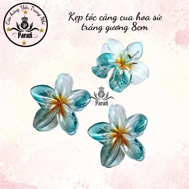 Kẹp càng cua hoa sứ tráng gương 8cm