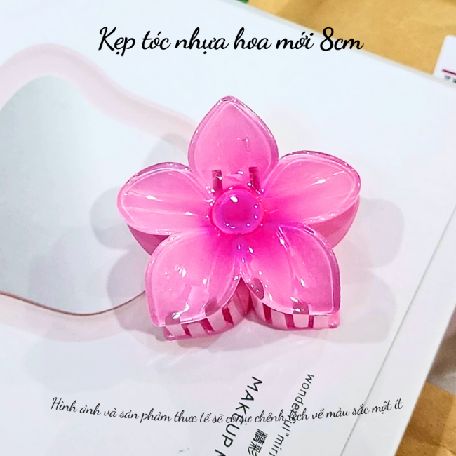 T7.2.Kẹp tóc nhựa hoa mẫu mới 8cm