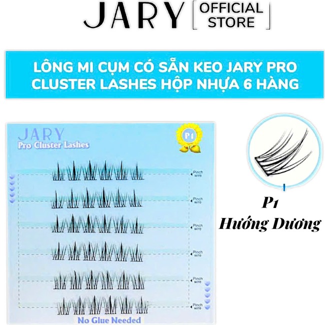 14.7-14.6.Hộp mi giả Jary Pro Cluster Lashes 6 hàng (có sẵn keo)