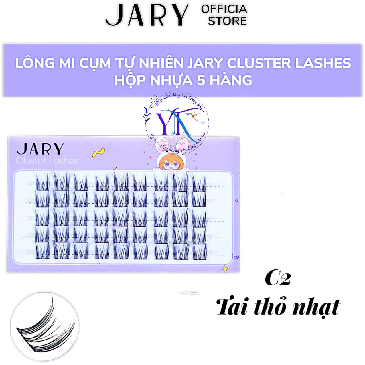 14.7-14.6.Hộp mi giả Jary Pro Cluster Lashes 6 hàng (có sẵn keo)