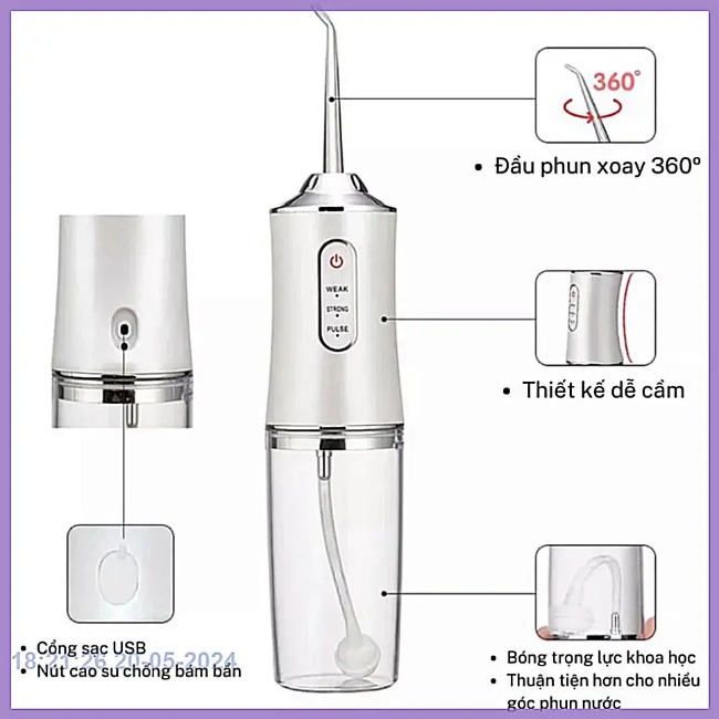 Máy tăm nước vệ sinh răng miệng Oral Irrigator 220ml