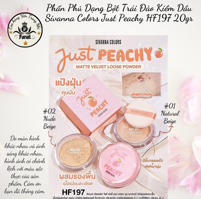 Phấn Phủ Dạng Bột Sivanna Colors Just Peachy HF197 Trái Đào Kiềm Dầu 20gr