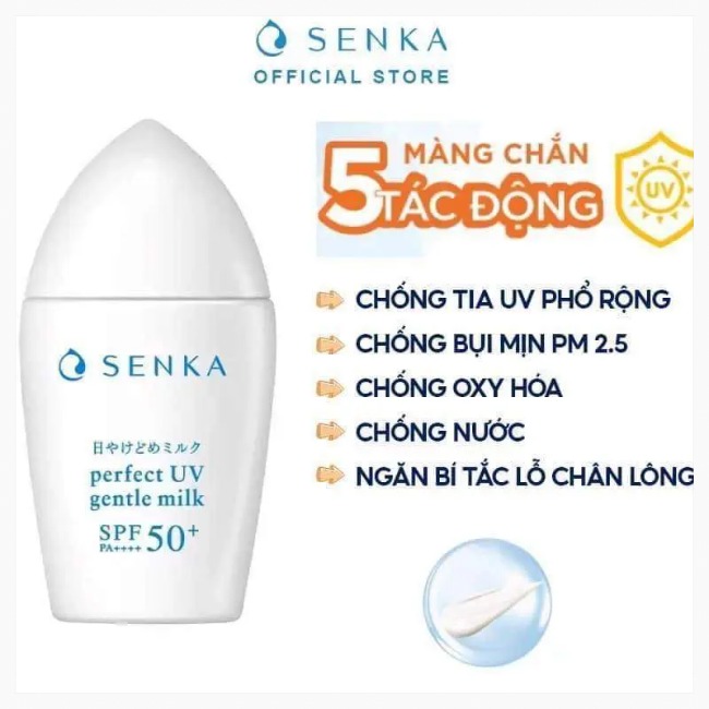 Sữa Chống Nắng Senka Perfect UV SPF50/PA+++Dưỡng Ẩm 40ml