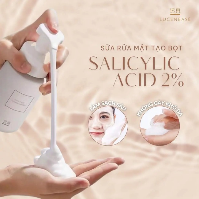 Sữa Rửa Mặt Tạo Bọt BHA Salicylic Acid Cleansing Mousse Lucenbase LUCB52 150ml
