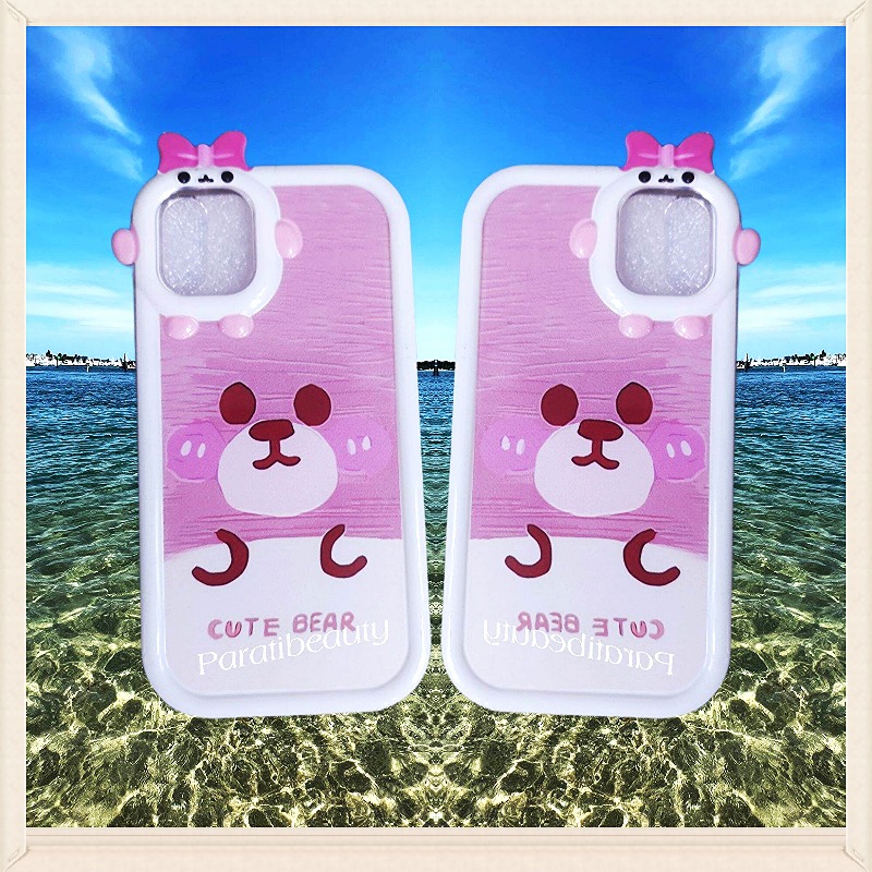 Ốp Điện Thoại Mềm Hình Gấu Hồng Dễ Thương Dành Cho Iphone