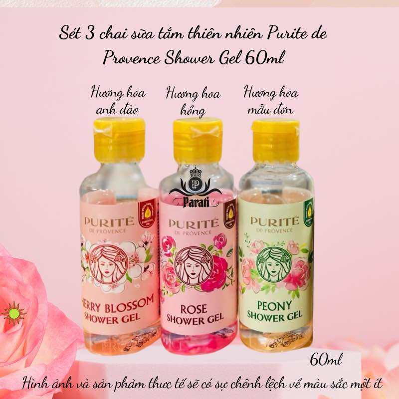 Sữa tắm thiên nhiên Purite de Provence 60ml, 250ml