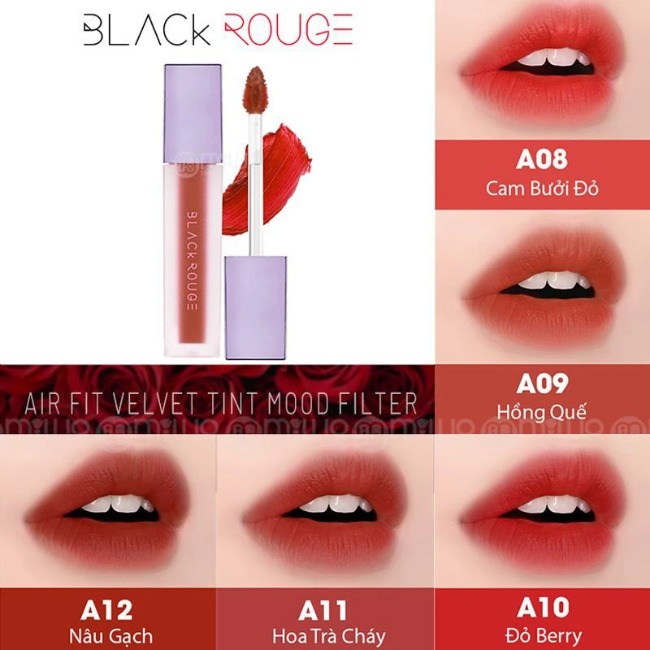 HLK Son Kem Black Rouge AirFit Velvet Tint Ver 2 #A12 Dashed Brown