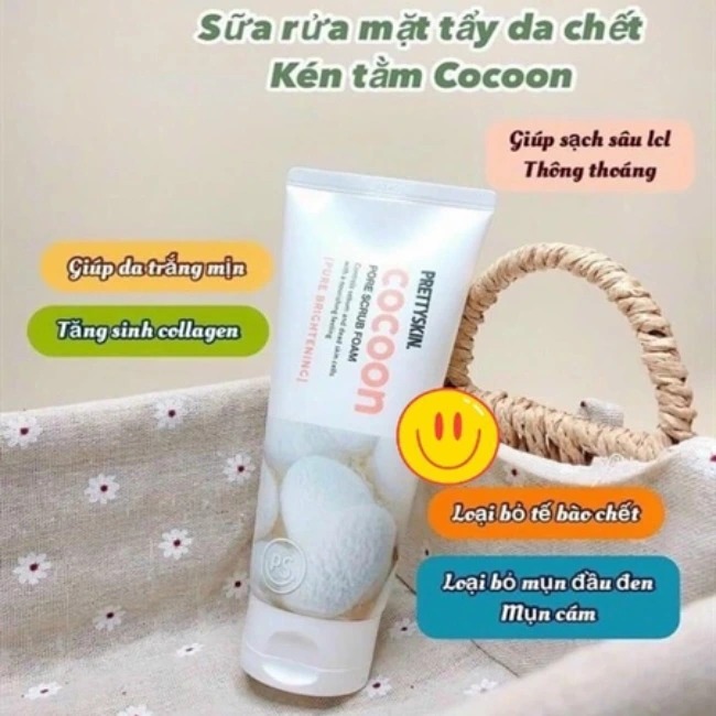 Sữa rửa mặt tẩy da chết Prettyskin Cocoon Pore Scrub Foam 150ml