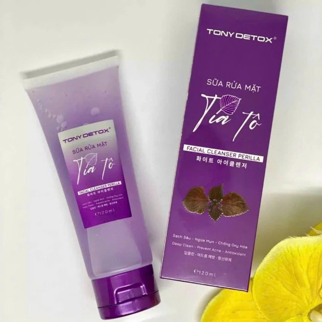 Sữa rửa mặt tía tô sạch sâu - ngừa mụn - chống oxy hóa Tony Detox 120ml